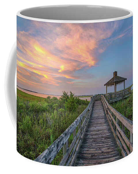 Southport Coffee Mug featuring the photograph Southport Salt Marsh Walkway by Nick Noble