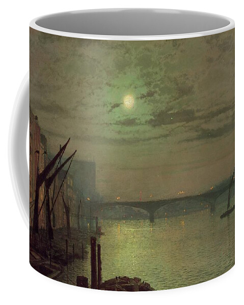 Southwark Coffee Mug featuring the painting Southwark Bridge by John Atkinson Grimshaw