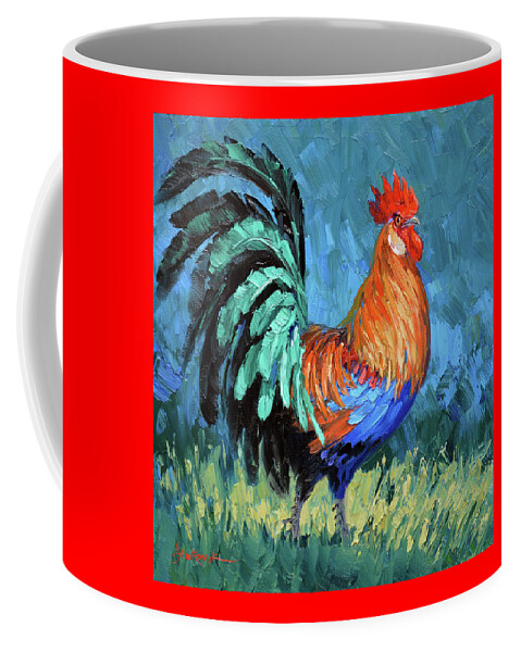 Rooster Coffee Mug featuring the painting Southwest Alarm Clock by Mikki Senkarik
