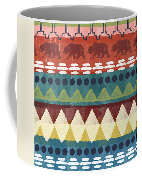Southwest Coffee Mug featuring the mixed media Southwest with Bears- Art by Linda Woods by Linda Woods