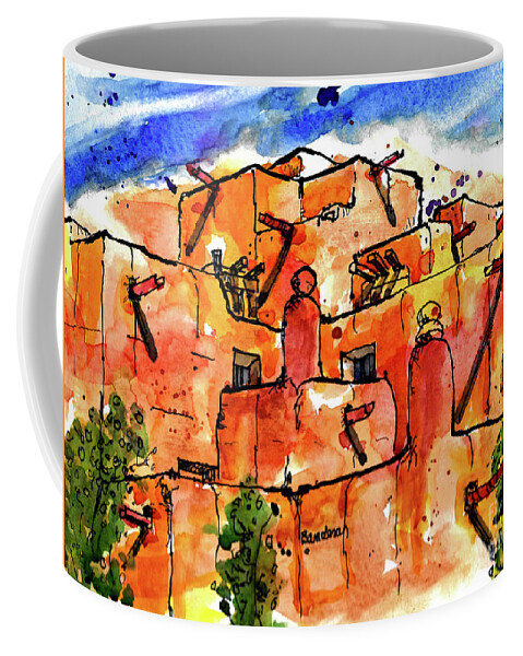 Southwest Coffee Mug featuring the painting Southwestern Architecture by Terry Banderas