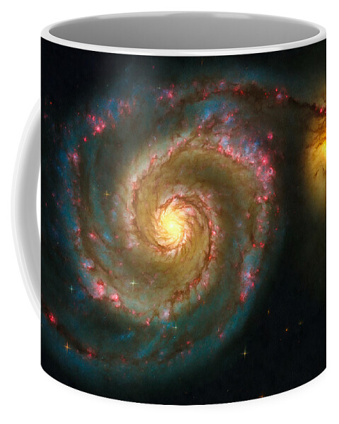 Spiral Galaxy Coffee Mug featuring the photograph Space image spiral galaxy M51 by Matthias Hauser