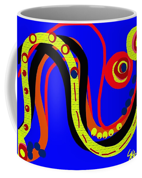 Abstract Coffee Mug featuring the digital art Space Was her Place in Memoriam to Sally Ride by Susan Fielder