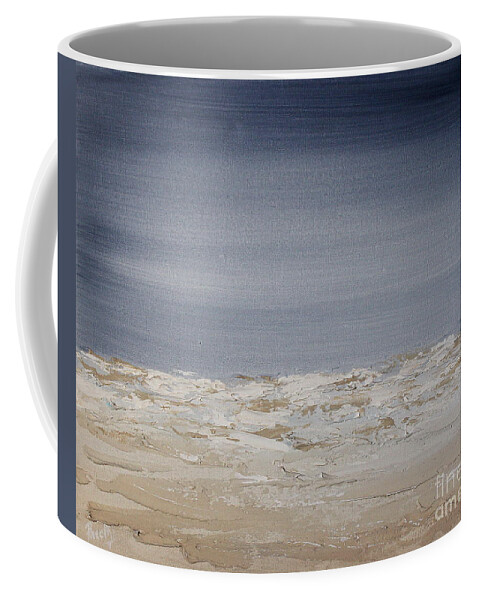Gray Coffee Mug featuring the painting Spacemoon 2 by Preethi Mathialagan