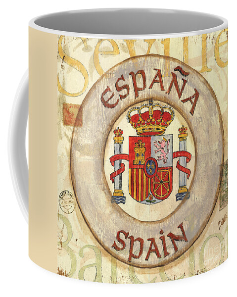 Spain Coffee Mug featuring the painting Spain Coat of Arms by Debbie DeWitt