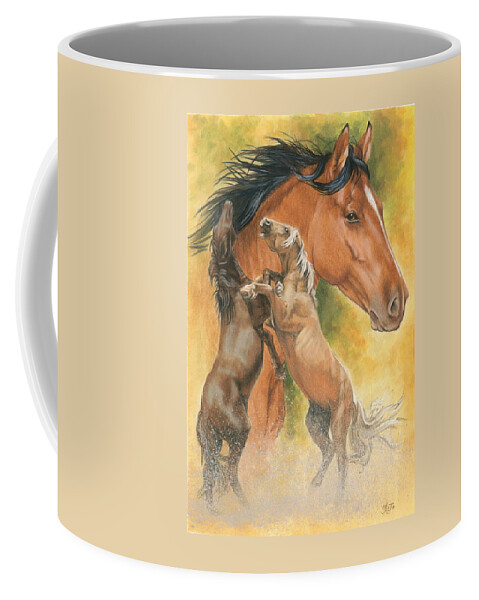 Mustang Coffee Mug featuring the mixed media Spanish Mustang by Barbara Keith