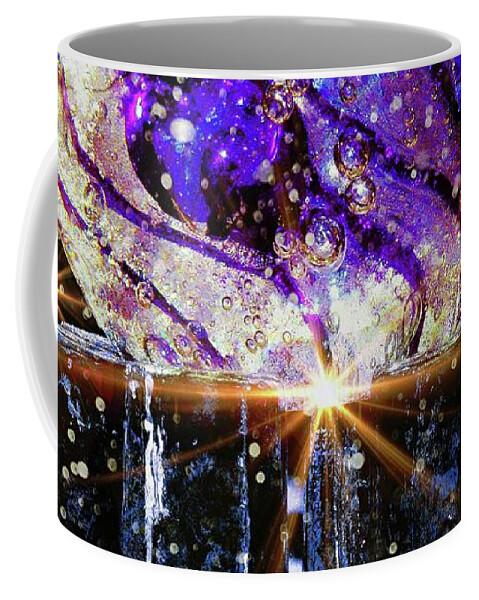 Glass Coffee Mug featuring the mixed media Sparkling glass by Jolanta Anna Karolska
