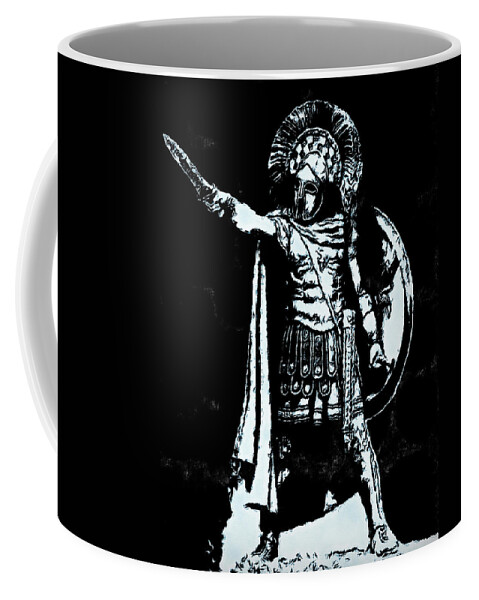 Spartan Warrior Coffee Mug featuring the painting Spartan Hoplite - 19 by AM FineArtPrints
