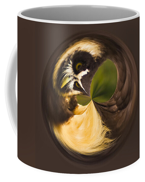 Owl Coffee Mug featuring the photograph Spectacled Owl orb by Bill Barber