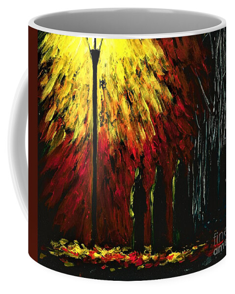 #achristmascarol #ghosts #specters #apparitions #ghostfollowers #ghosthunters #surreal #surrealism #dark #expressionism #mood #sciencefiction #scifi #seeingthingsdifferently Coffee Mug featuring the painting Specters by Allison Constantino