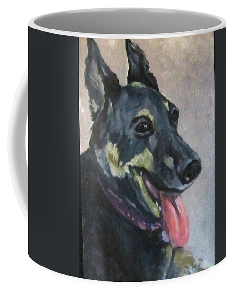 Dog Coffee Mug featuring the painting Spencer by Barbara O'Toole