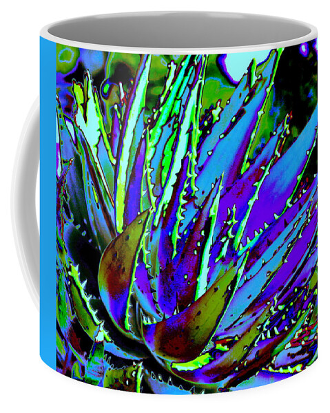 Cactus Coffee Mug featuring the photograph Spiked Aloe Blue by M Diane Bonaparte