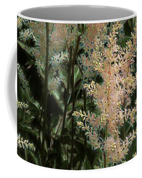 Astilbe Coffee Mug featuring the painting Spikes Sunkissed by RC DeWinter