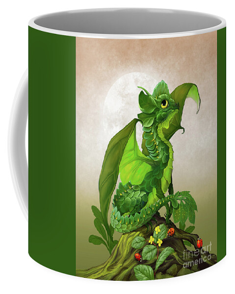 Spinach Coffee Mug featuring the digital art Spinach Dragon by Stanley Morrison