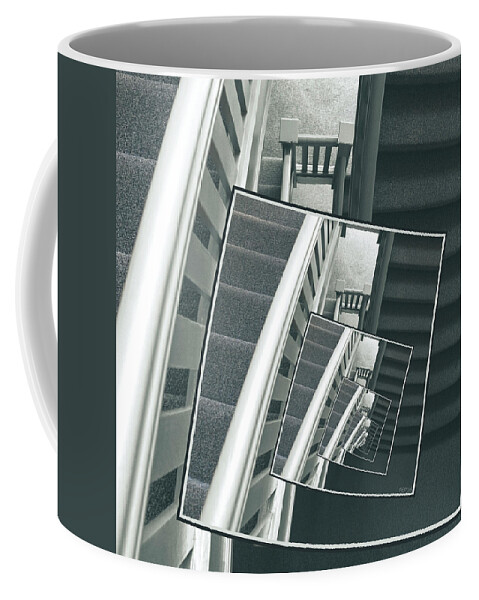 Vertigo Coffee Mug featuring the photograph Spinning Carpeted Stairwell by Phil Perkins