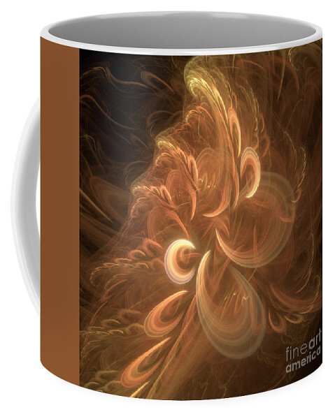 Fractals Coffee Mug featuring the digital art Spinning Gold by Elisabeth Lucas
