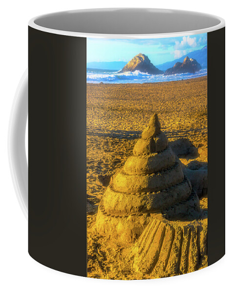 Spiral Coffee Mug featuring the photograph Spiral Sandcastle by Garry Gay