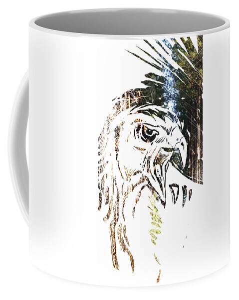  Coffee Mug featuring the painting Spirit Animal . Hawk by John Gholson