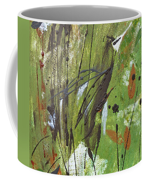 Abstract Art Coffee Mug featuring the painting Spirit Bird by Catherine Jeltes