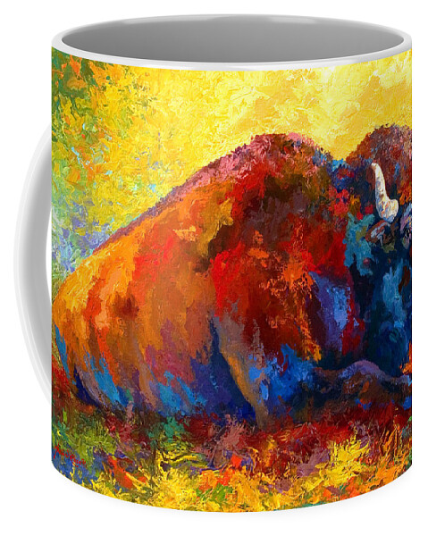 Wildlife Coffee Mug featuring the painting Spirit Brother by Marion Rose