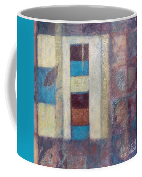 Spiritual Coffee Mug featuring the painting Spirit of Gold - States of Being by Kerryn Madsen- Pietsch