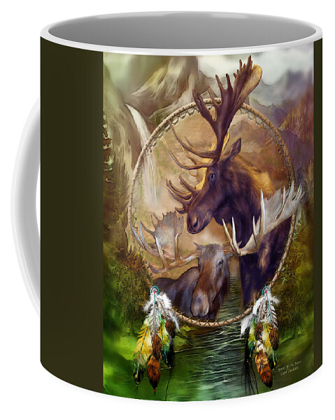 Carol Cavalaris Coffee Mug featuring the mixed media Spirit Of The Moose by Carol Cavalaris