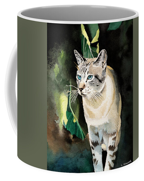 Cat Coffee Mug featuring the painting Spirit of the Woods by Louise Howarth