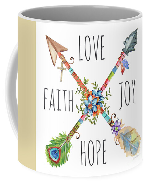 Arrow Coffee Mug featuring the painting Spiritual Arrows-B by Jean Plout