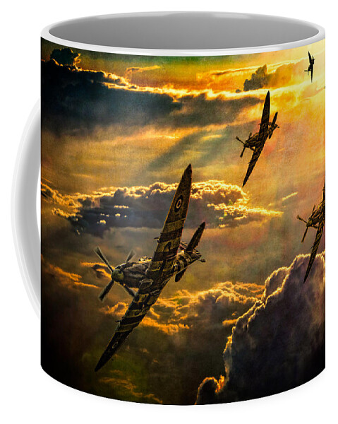 Fighter Coffee Mug featuring the photograph Spitfire Attack by Chris Lord