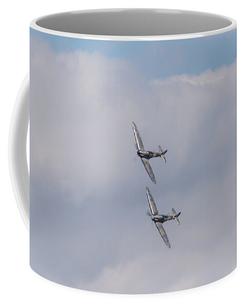 Supermarine Spitfire Mk Ia Coffee Mug featuring the photograph Spitfire formation pair by Gary Eason