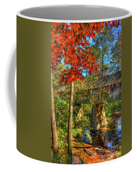 Reid Callaway Splash Of Color Coffee Mug featuring the photograph Splash Of Color Concord Covered Bridge Art by Reid Callaway