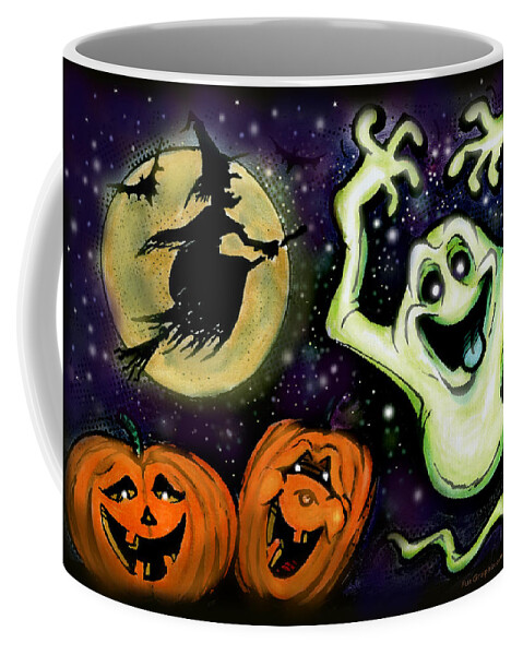 Halloween Coffee Mug featuring the painting Spooky by Kevin Middleton