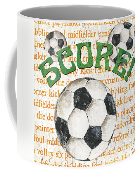 Soccer Coffee Mug featuring the painting Sports Fan Soccer by Debbie DeWitt