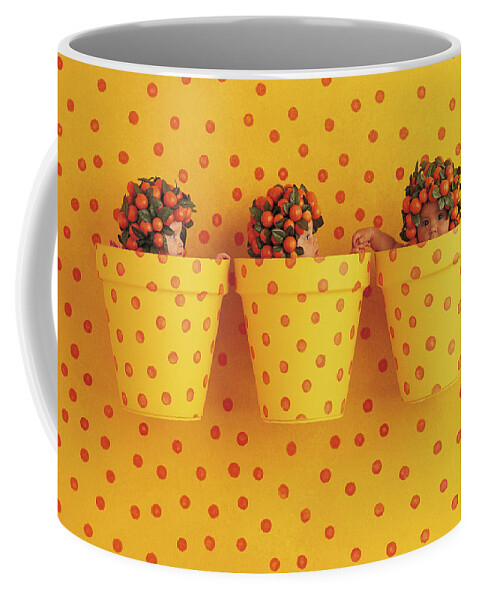 Orange Coffee Mug featuring the photograph Spotted Pots by Anne Geddes