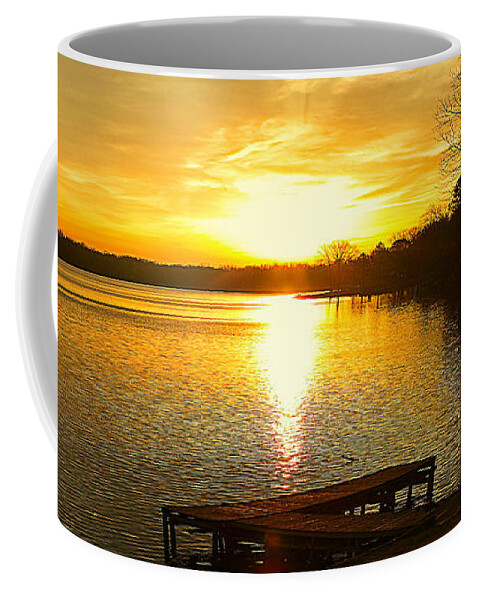 Spring Coffee Mug featuring the photograph Spring Awakening Lakeside Sunrise Landscape by Barry Jones