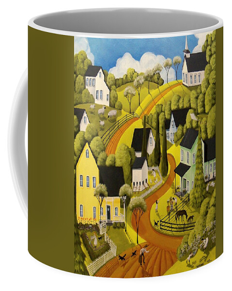 Country Coffee Mug featuring the painting Spring by Debbie Criswell