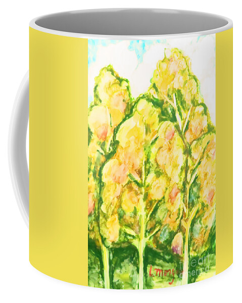 Trees Coffee Mug featuring the painting Spring Fantasy Foliage by Laurie Morgan