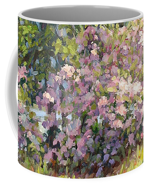 Plein Air Coffee Mug featuring the painting Spring Festival by L Diane Johnson