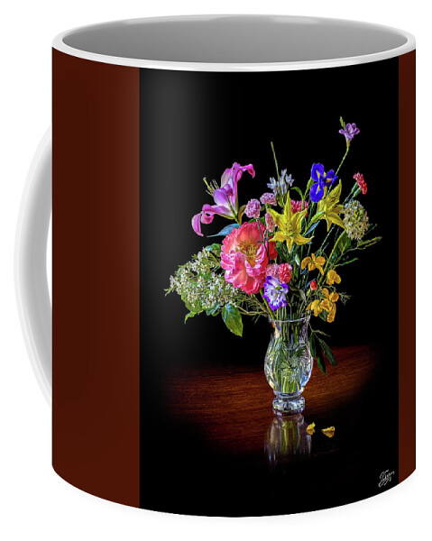 Bouquet Coffee Mug featuring the photograph Spring Flowers In A Crystal Vase by Endre Balogh