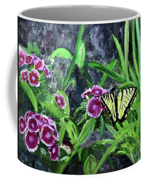 Art Coffee Mug featuring the painting Spring Garden by Donna Walsh