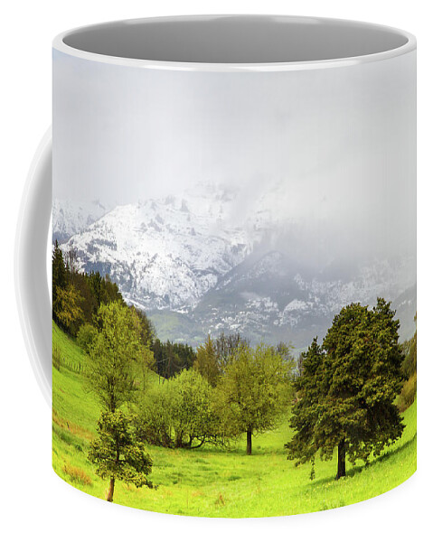 Mountain Landscape Coffee Mug featuring the photograph Spring in French Alps - 1 by Paul MAURICE