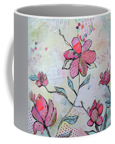 Pink Coffee Mug featuring the painting Spring Reverie II by Shadia Derbyshire