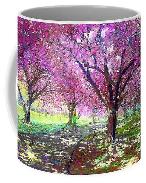 Landscape Coffee Mug featuring the painting Cherry Blossom by Jane Small