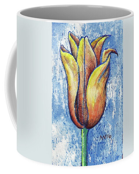 Tulips Coffee Mug featuring the mixed media Spring Tulip by AnneMarie Welsh