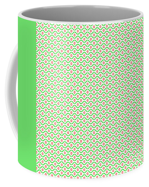 Green Coffee Mug featuring the digital art Springtime Botanicals-C by Jean Plout