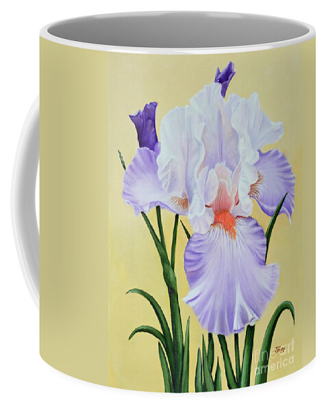 Springtime Iris Coffee Mug featuring the painting Springtime Iris by Jimmie Bartlett