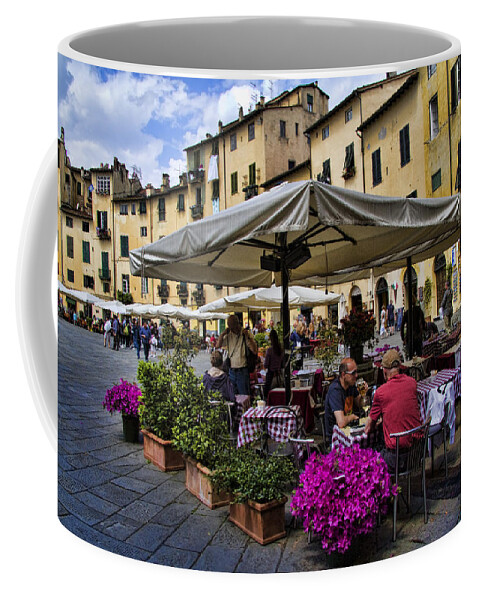 Roman Coffee Mug featuring the photograph Square Amphitheater in Lucca Italy by David Smith