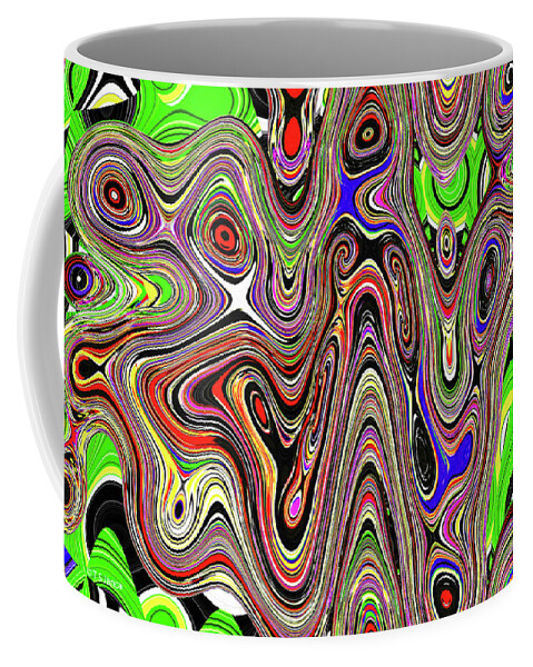 Squares Color Panels #8 Coffee Mug featuring the digital art Squares Color Panels #8 by Tom Janca