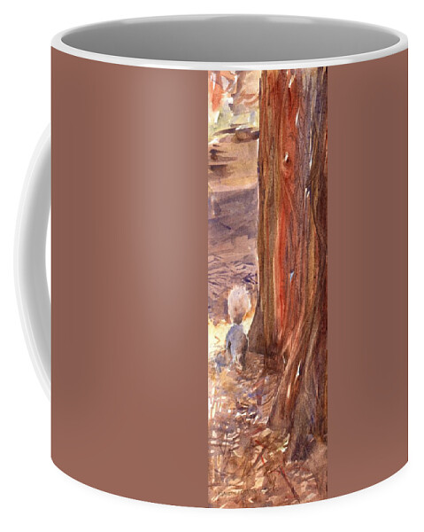 Squirrel Coffee Mug featuring the painting Squirrel by David Ladmore