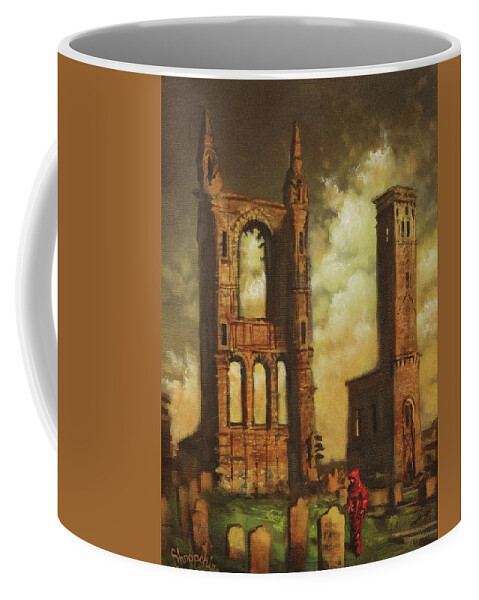 St Andrews Cathedral; Fife Coffee Mug featuring the painting St Andrews Cathedral by Tom Shropshire